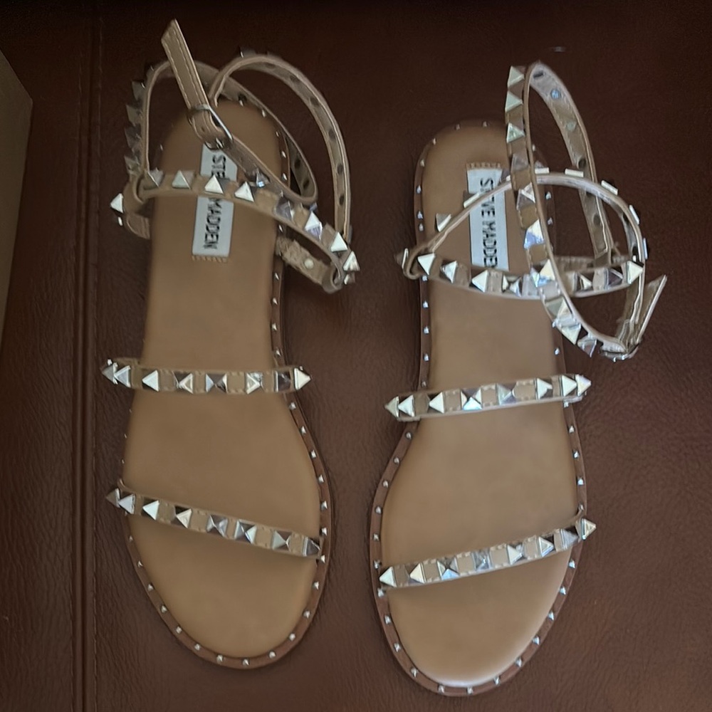 Steve Madden Silver Studded Sandals